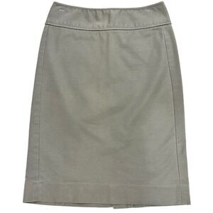 Gap Grey Chino Stretch Cotton Blend Knee Length Pencil Skirt Size 0